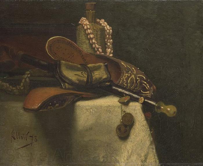 August Allebe Still life with eastern slippers
